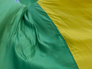 Brazilian flag during street demonstration.