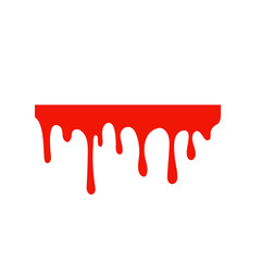 Spilled blood. A red sticky liquid that resembled blood dripping. Halloween crime concept.