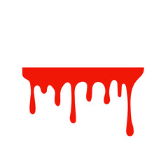 Spilled blood. A red sticky liquid that resembled blood dripping. Halloween crime concept.