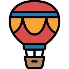 hot air balloon filled outline icon