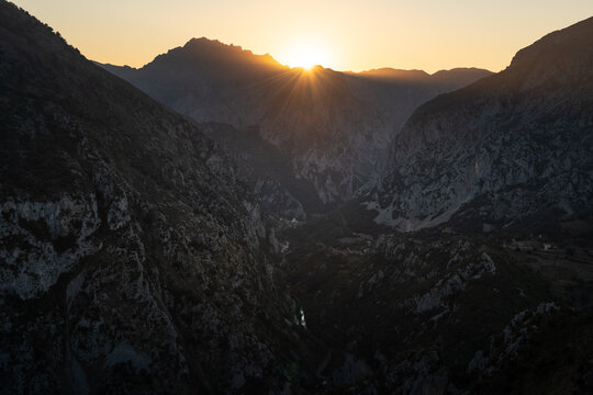 La Hermida gorge from Santa Catalina lookout point, Cantabria in Spain