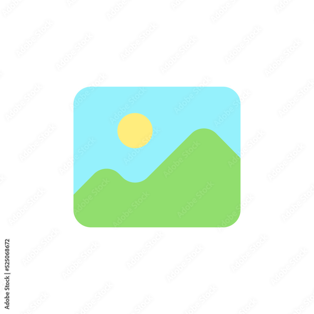 Poster image flat color ui icon. visual content. digital photo gallery. multimedia reader program. simple f