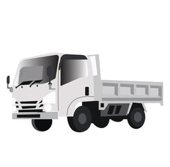 Vector illustration of isolated car truck symbol seen from the side 