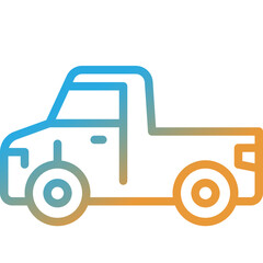 pickup truck gradient line icon