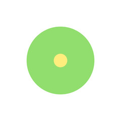 Disc storage flat color ui icon. Data record device. Copy and save files. Memory storage. Simple filled element for mobile app. Colorful solid pictogram. Vector isolated RGB illustration