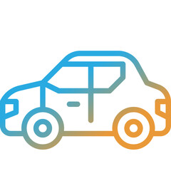 sedan gradient line icon