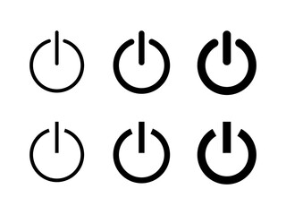 On/Off power button vector symbol. Simple flat black icon.