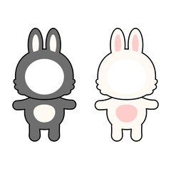 토끼 캐릭터 얼굴 합성용 일러스트