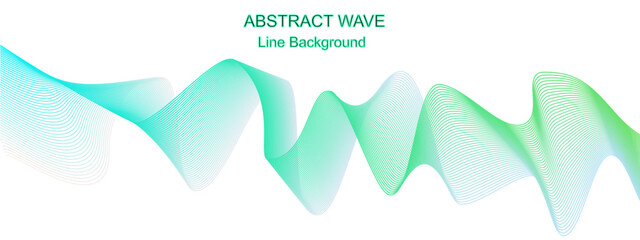 Abstract modern green wavy stylized line background .blending gradient colors It used for Web, Mobile Applications, Desktop background, Wallpaper, Business banner, poster. It make using blend tool.