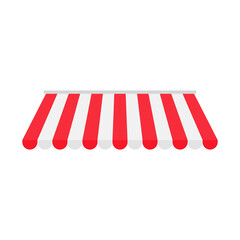 Vector shop awning. Rain protection awning for franchise stores The idea of ​​opening an online store