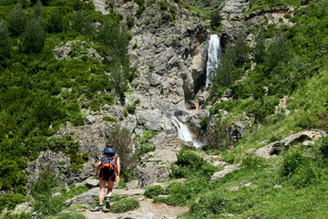 hiking in the mountains