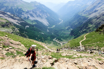 hiker in the mountains