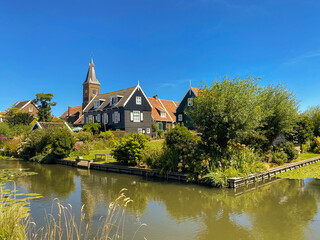 Romantic view of historic village of Marken in North Holland Netherlands
