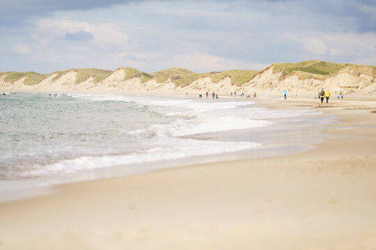 Impressive beach and sand dunes in North Jutland near Vorup&oslash;r