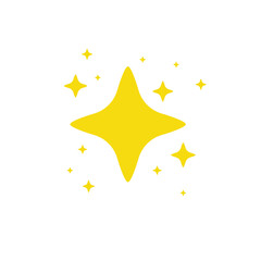 Vector golden yellow light sparkling.Glittering golden flash effect isolate on white background.