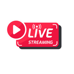 Live streaming symbol set Online broadcast icon The concept of live streaming for selling on social media.