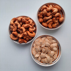 cashew nuts and pumpkin seeds