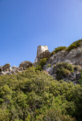 Fototapeta na wymiar Castle of Asklipio on Rhodes island, Dodecanese islands, Greece, morning time