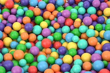 Fototapeta na wymiar Colorful balls background. Abstract background with colorful gradient balls. 3d illustration