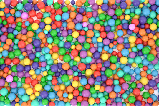 Colorful balls background. Abstract background with colorful gradient balls.  3d illustration