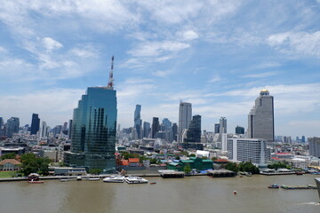 Obraz premium Roof view of Bangkok city, river side