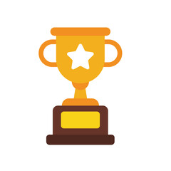 Golden yellow trophy icon For the winner of a sports event