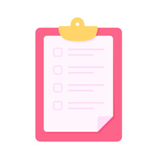 Clipboard for taking notes Text box for checklist items to validate.