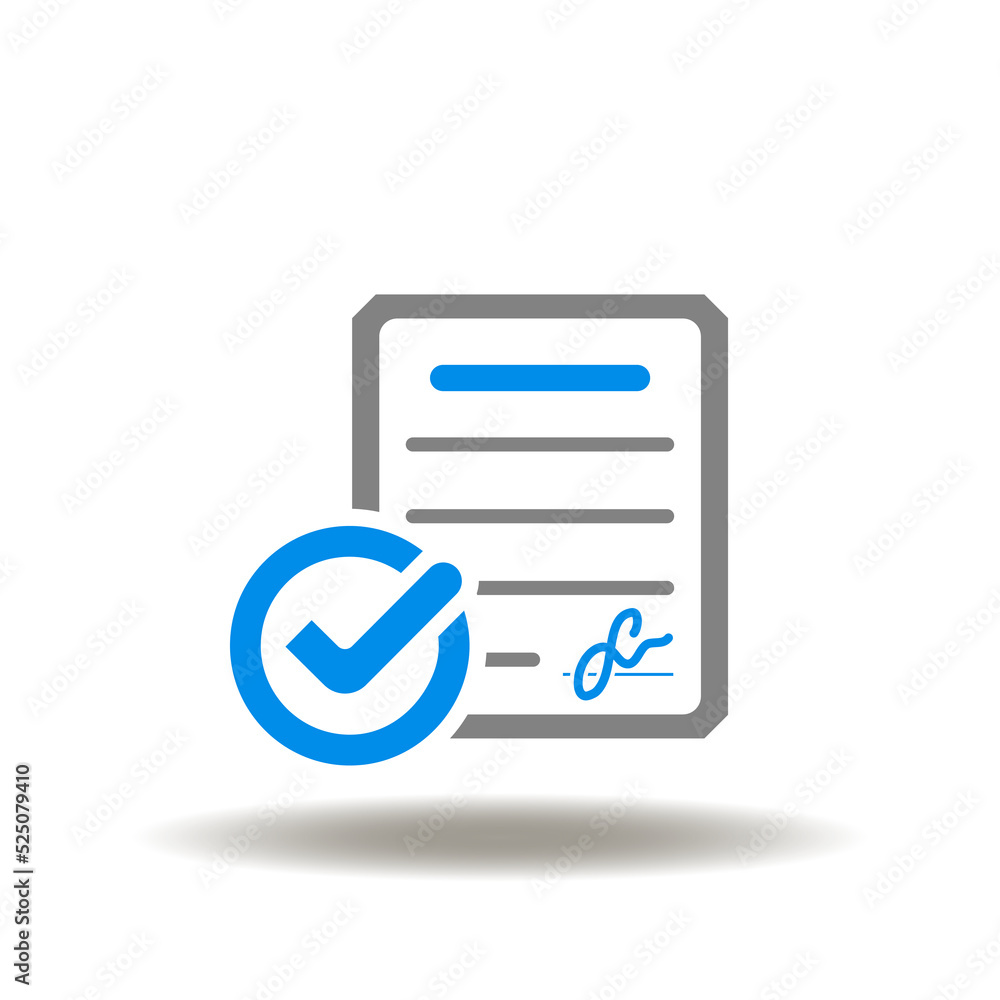 Poster vector illustration of document form with signature and check mark. symbol of nda non disclosure agr