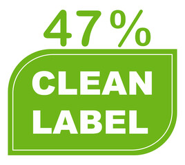 47% pure percentage label