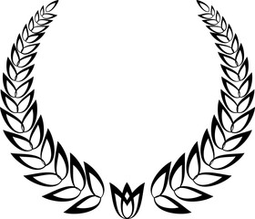 Victory symbol, isolated laurel wreath