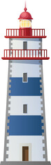 Lighthouse tower isolated vector beacon building