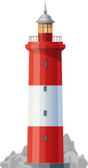 Lighthouse, ship sailing light house tower beacon