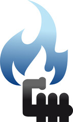 Blue fire, natural gas logo