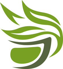 Herbal green Chinese or Ceylon tea cup