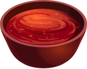 Tomato ketchup spicy chili sauce salsa in bowl