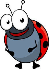 Cartoon ladybug isolated spotted insect