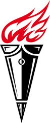 Tournament symbol isolated burning torch