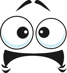 Obraz premium Worried, unsure, amazed emoticon with curved mouth
