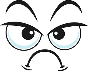 Distrusted sad mood suspicious expression isolated
