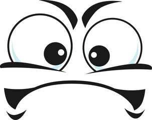 Upset emoticon sad face expression isolated icon