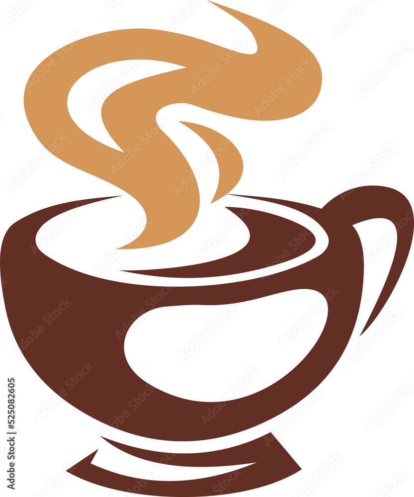 Poster Cup of hot tea or coffee isolated