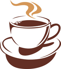 Cup of coffee or tea and kettle