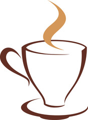 Cup of hot tea or coffee isolated