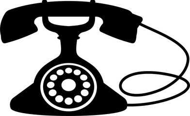 Vintage telephone with handset isolated