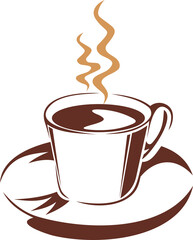 Cup of hot tea or coffee isolated