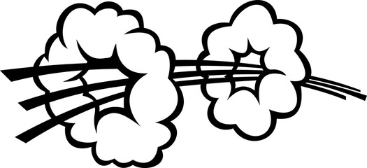 Moving cloud isolated burst of bomb