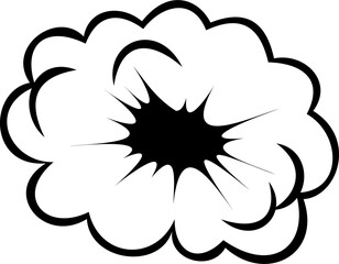 Boom or kick cloud bubble isolated explode