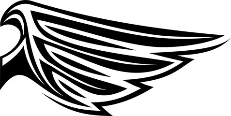 Wing of eagle or falcon, heraldry symbol