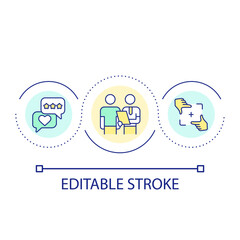 Get customer feedback loop concept icon. Clients questionnaire abstract idea thin line illustration. Evaluating satisfaction and experience. Isolated outline drawing. Editable stroke. Arial font used
