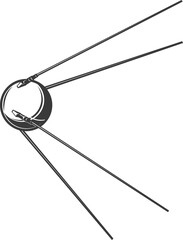 Satellite sputnik, space technology on earth orbit